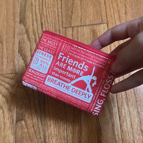 Lululemon Red Motto Coin Purse - Picture 3 of 5